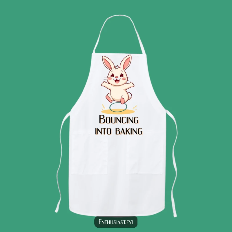 Funny Rabbit Spring Bounce Apron: Cook with Cheerful Energy