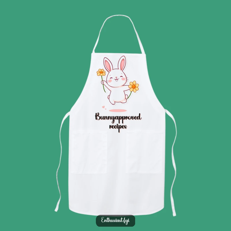 Funny Rabbit Flower Cooking Apron - Hilarious Kitchen Gift!