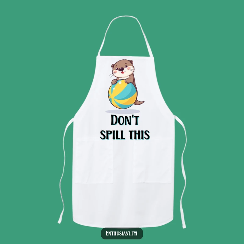 Funny Otter Beach Ball Apron: Hilarious Kitchen Fun for Chefs