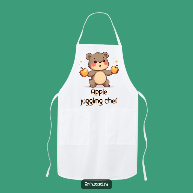Funny Bear Cub Apron - Juggling Chef's Design - Practical Funny Gift!