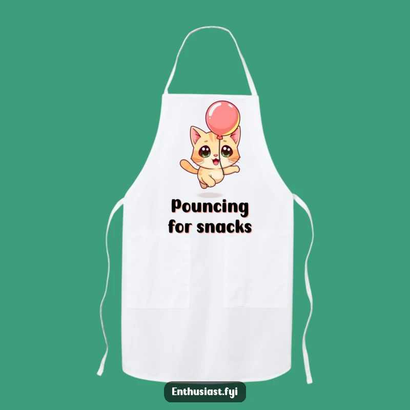 Funny Cat Balloon Apron: Character's Playful Kitchen Wear, Humorous Decor for Cat Homes