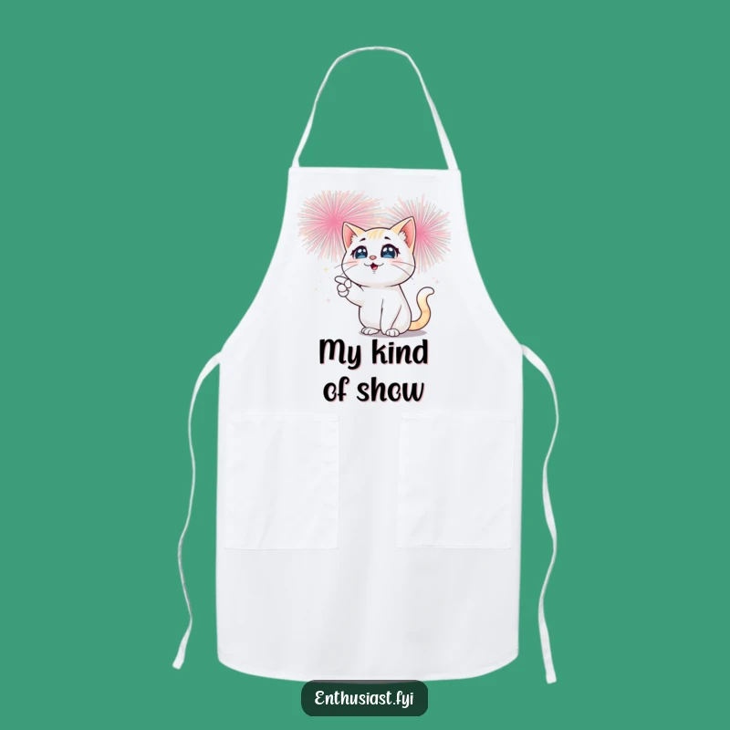 Funny Cat Fireworks Apron: Sparkling Chef Cat: Great Gift!
