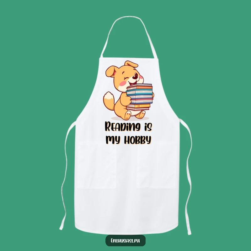 Funny Dog Chef Apron: Book-Loving Pup in the Kitchen, Hilarious Novelty Funny Gift for Cooks
