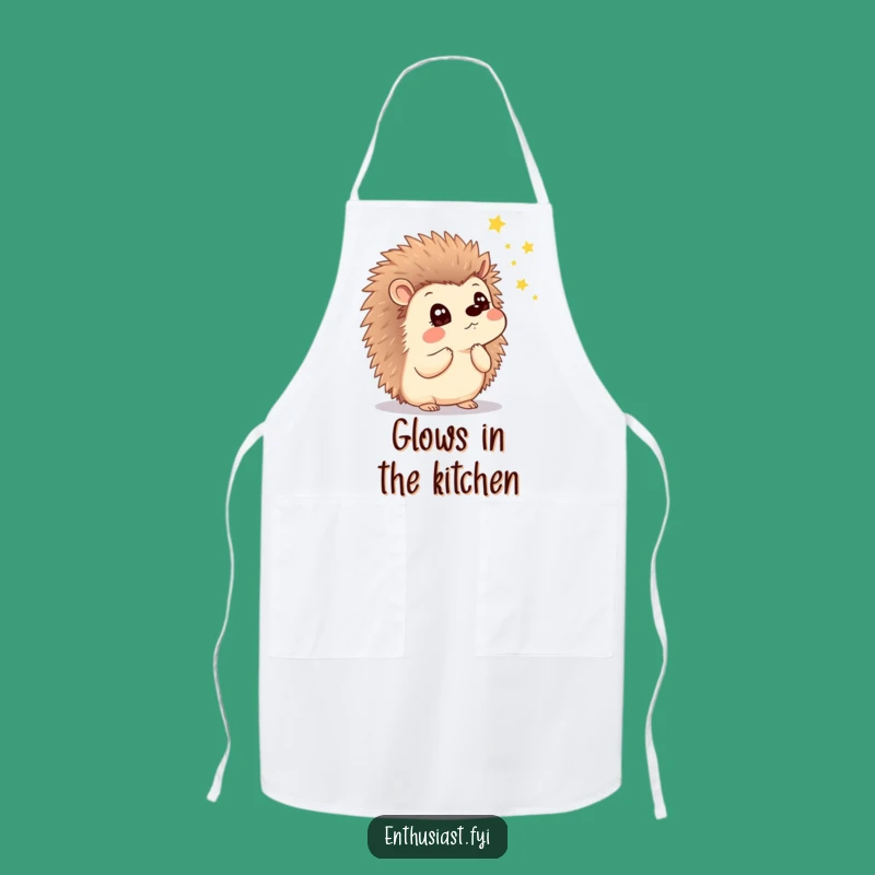 Funny Hedgehog Firefly Chef Apron: Wondering Gaze, Gift for Magical Cooks