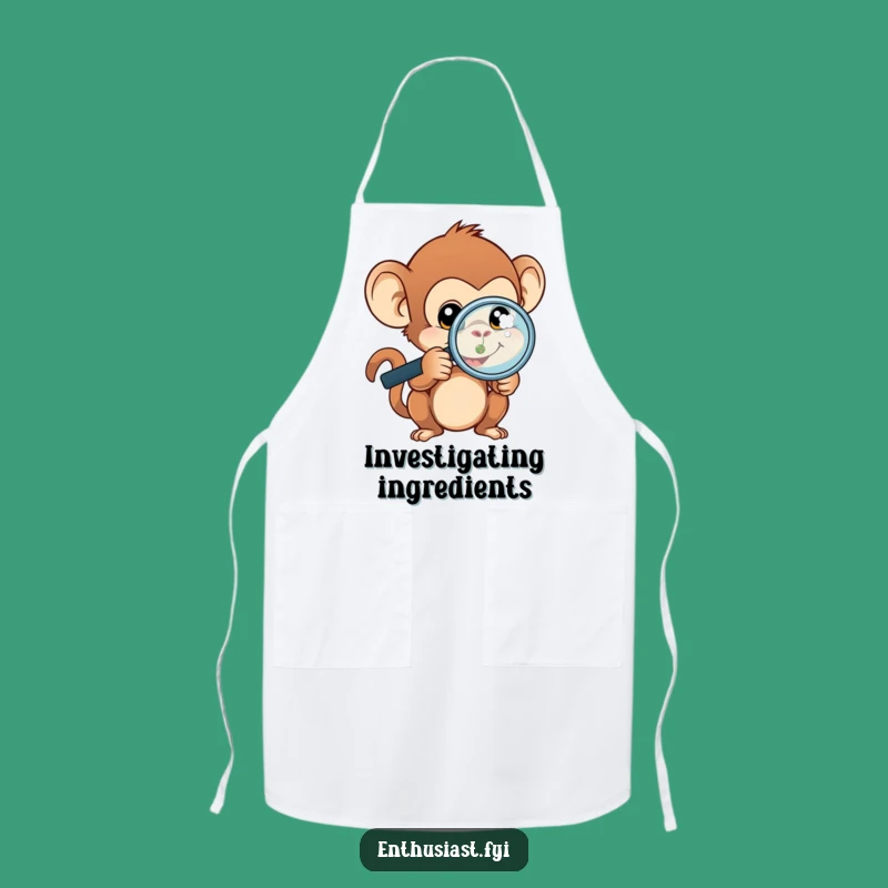 Funny Monkey Scientist Apron: Tiny Object Investigator, Hilarious & Practical Funny Gift for Cooks