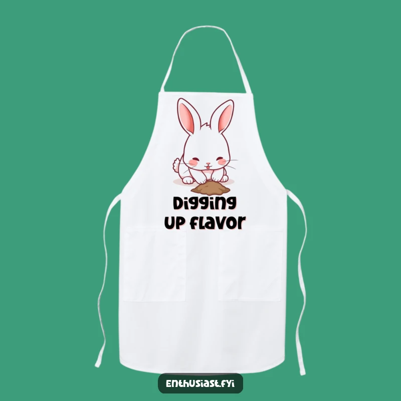 Funny Rabbit Apron: Garden with Playfulness, Bunny Digging Design, Great Gift