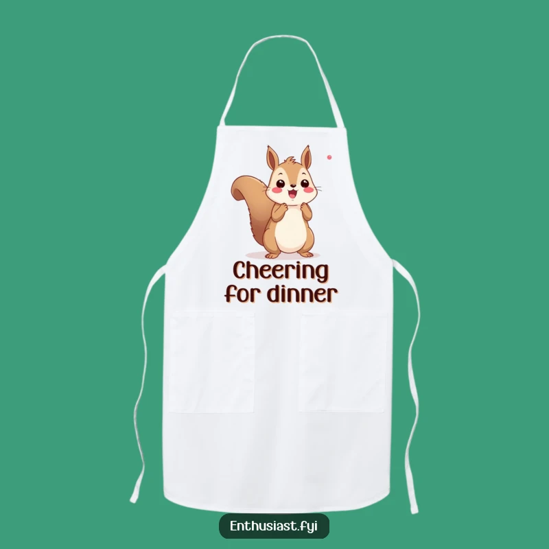 Funny Squirrel Cheering Apron: Cook with Enthusiasm and Playful Spirit