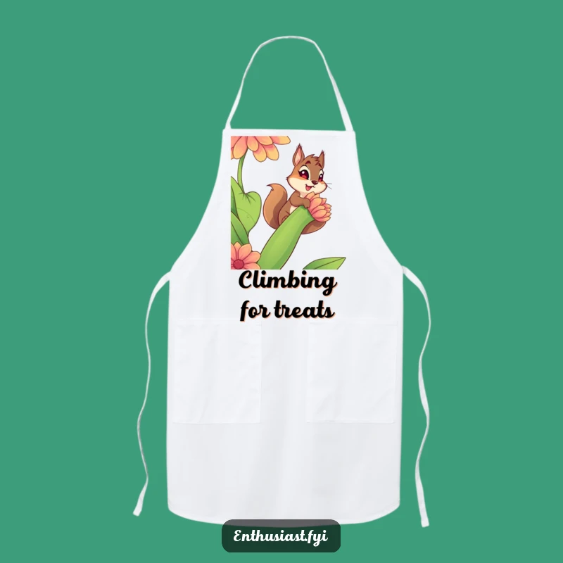 Funny Squirrel Climbing Apron - Spirited Chef's Wear for Determined Cooks
