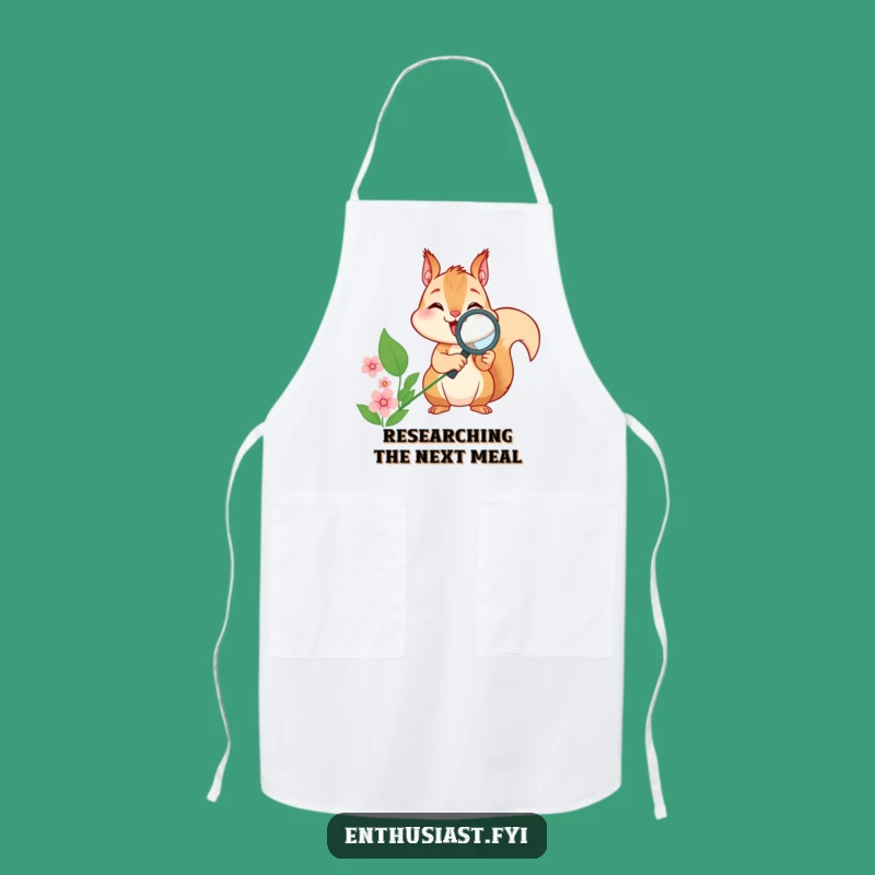 Funny Squirrel Magnifying Flower Apron - Chef's Hilarious Kitchen Companion