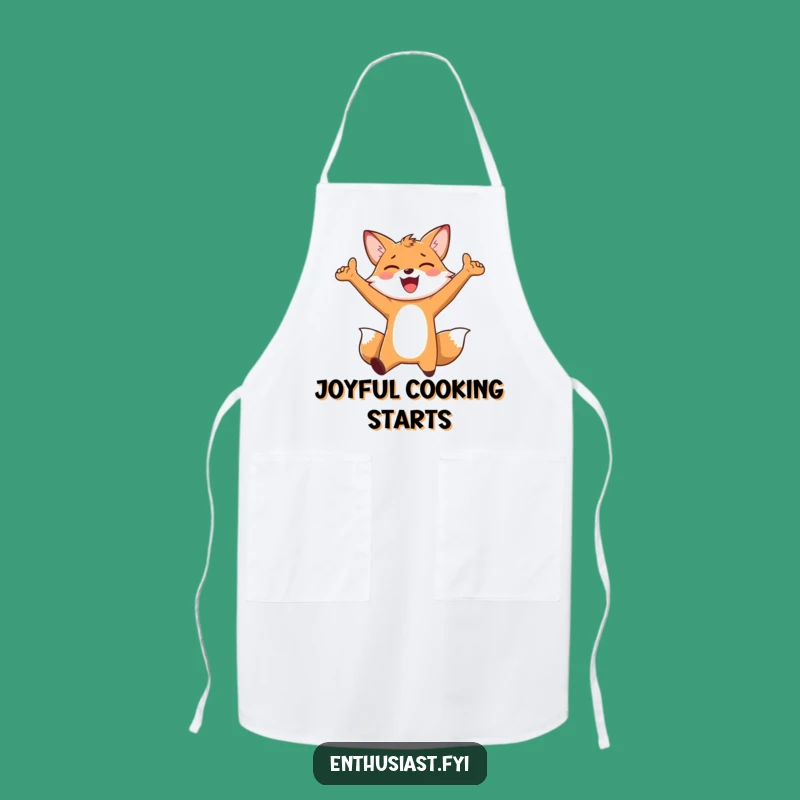 Funny Joyful Fox Apron: Cook with Enthusiasm and Flair, Hilarious Funny Gift