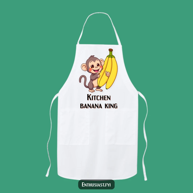 Funny Monkey Banana Apron: Enthusiastic Primate Kitchen Fun Gift