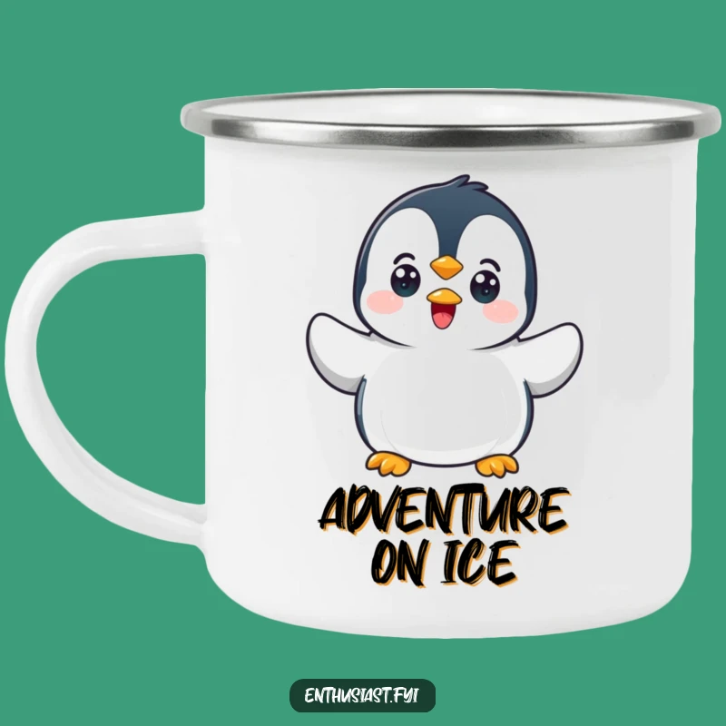 Funny Penguin Wave Camping Mug: Sip Your Warm Drinks with Arctic Cheer!