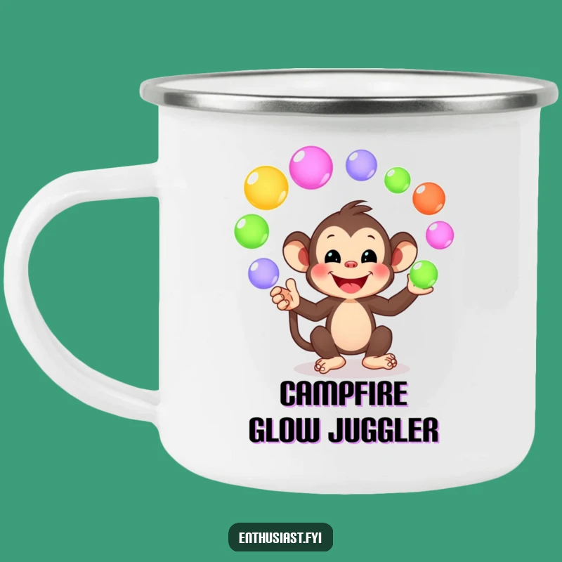 Funny Monkey Juggling Camping Mug - Playful Adventures Drinkware Gift