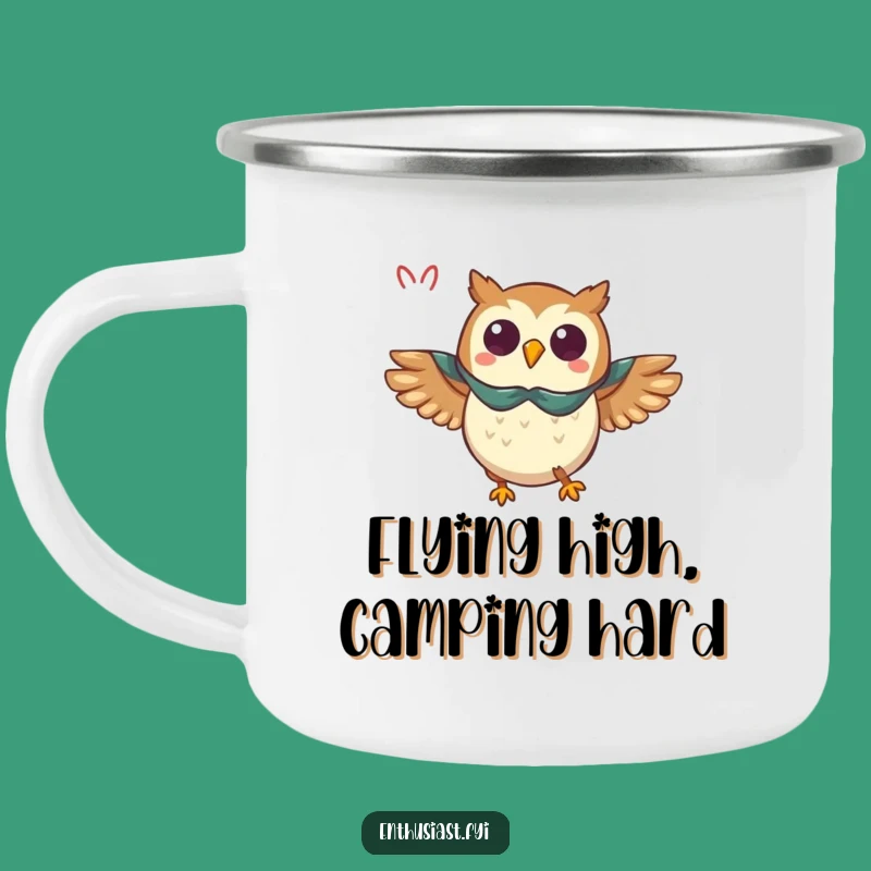 Funny Owl Cape Camping Mug - Heroic Drinkware for Outdoor Adventures