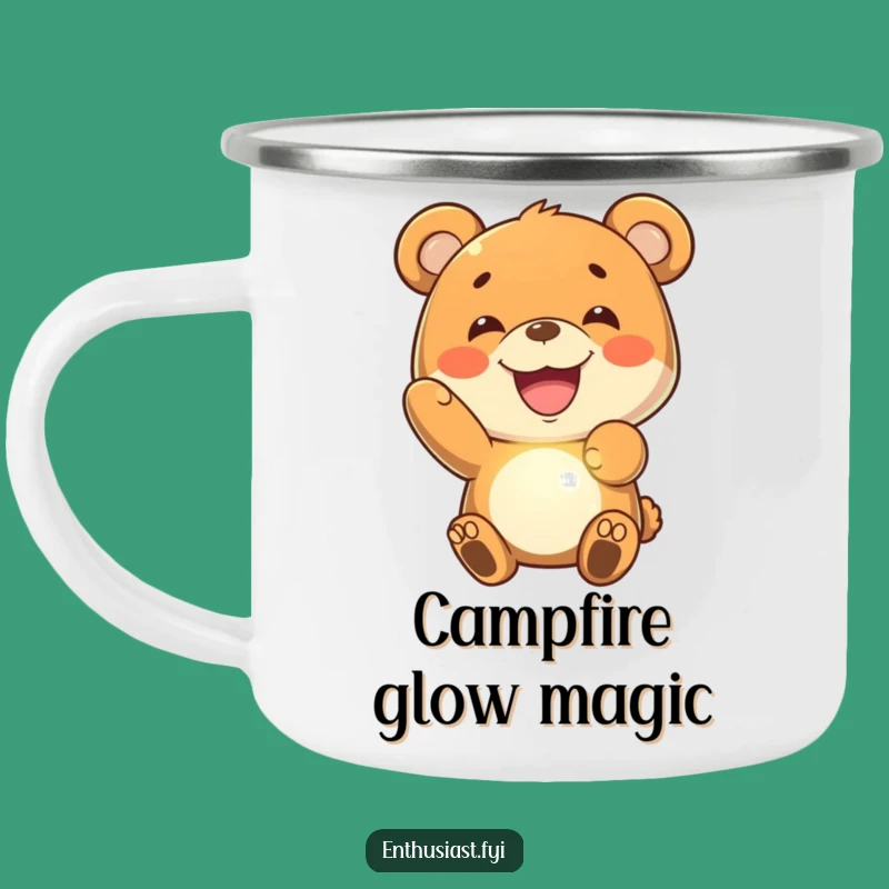 Funny Bear Grin Camping Mug: Glowing Adventure: Best Gift!