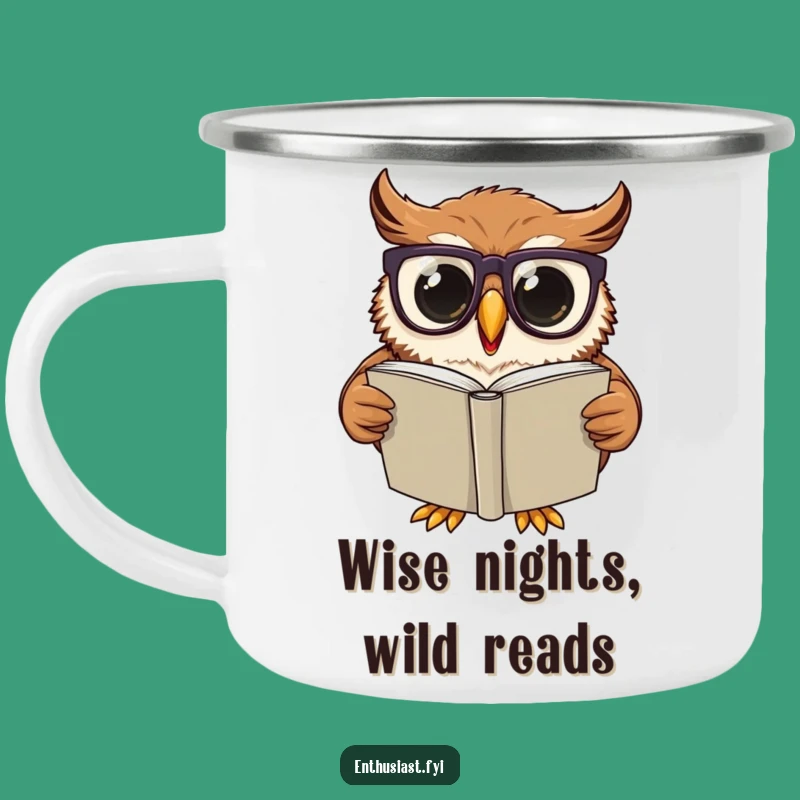 Funny Camping Mug: Owl's Reading Time, Perfect Funny Gift for Campers
