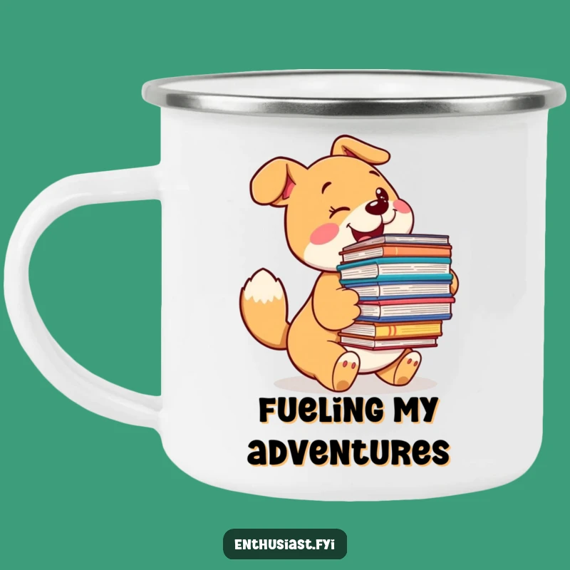 Funny Dog Adventure Mug: Bookish Pup by the Campfire, Hilarious Outdoor Funny Gift for Hikers