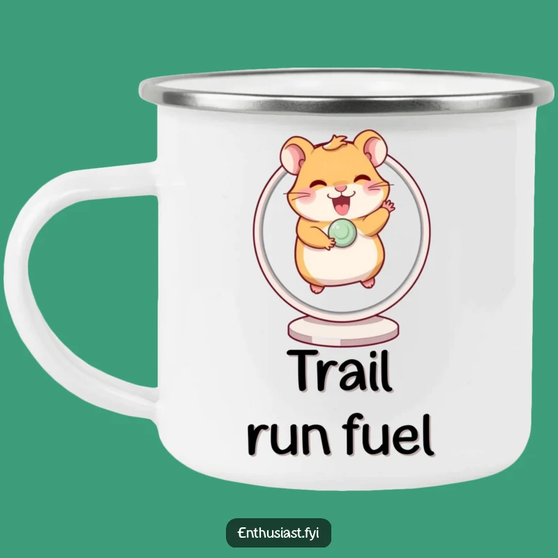 Funny Hamster Wheel Camp Mug: Giggling Energy, Durable, Outdoor Fun Gift