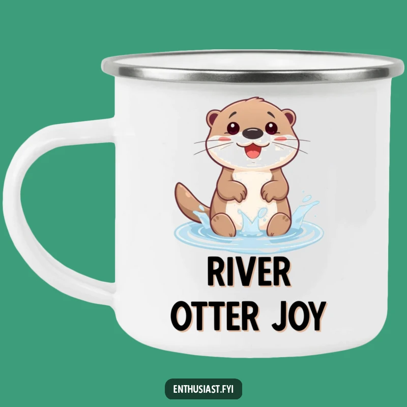 Funny Otter Camping Mug: Enjoy Your Adventure with This Happy Character
