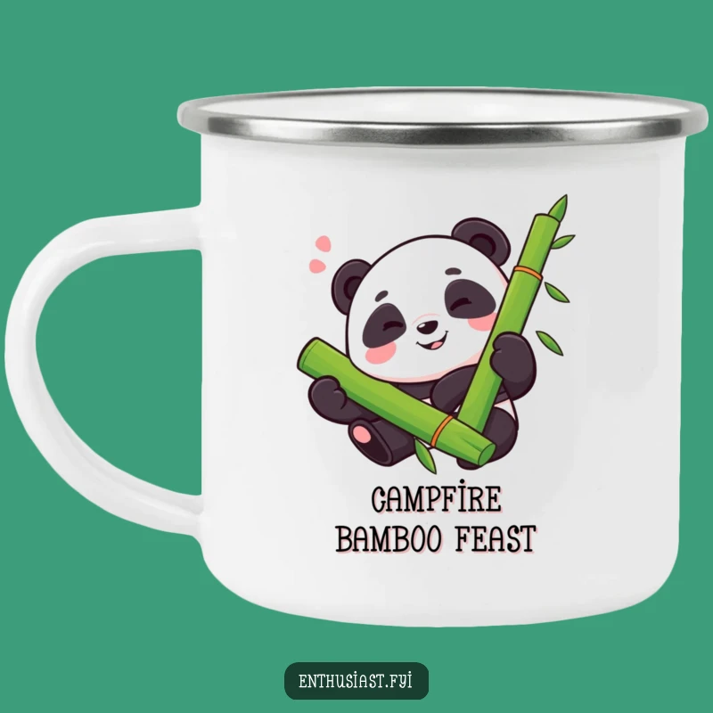 Funny Panda Bamboo Camp Mug: Proud Sigh, Durable, Joyful Outdoor Gift