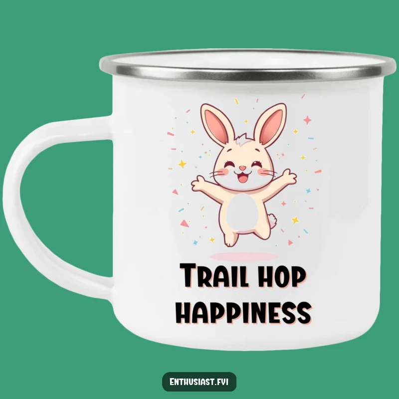 Funny Rabbit Adventure Mug: Playful Joyful Confetti Camp Gift