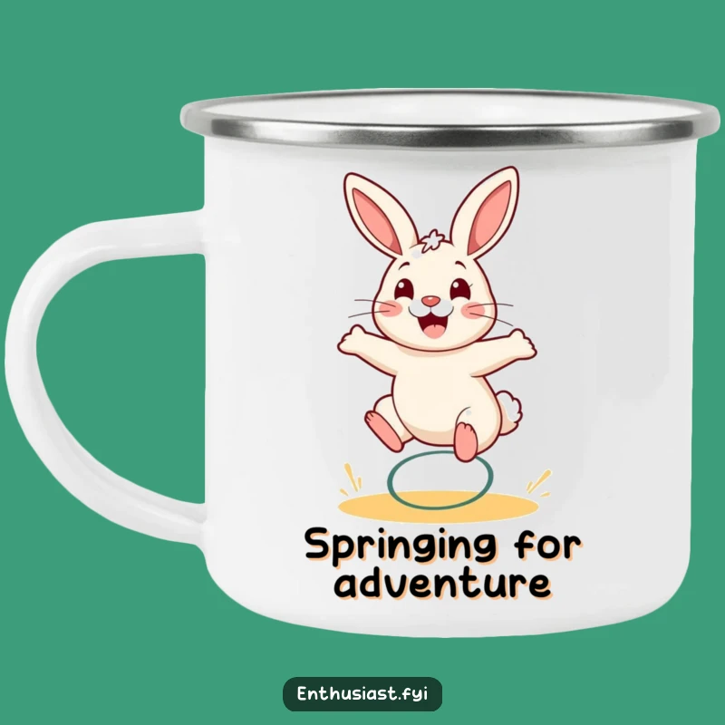 Funny Rabbit Spring Bounce Camping Mug: Adventure with a Smile
