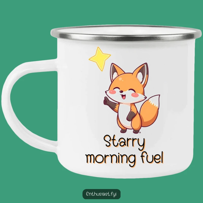 Funny Fox Star Camping Mug: Enthusiastic Celestial Adventure Gift