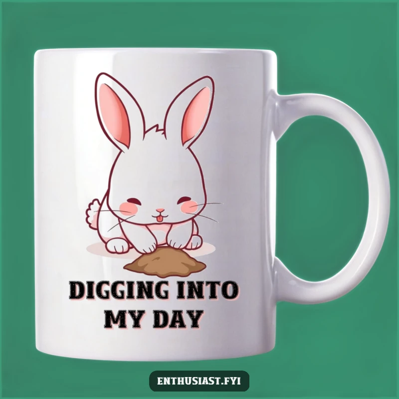 Funny Rabbit Mug: Digging Bunny Hole, Perfect Gift for Gardeners & Pet Lovers