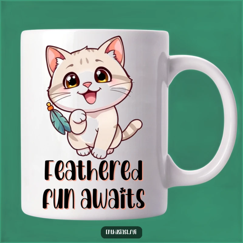 Funny Cat Mug: Playful Kitty Batting Toy, Perfect Gift for Cat Lovers