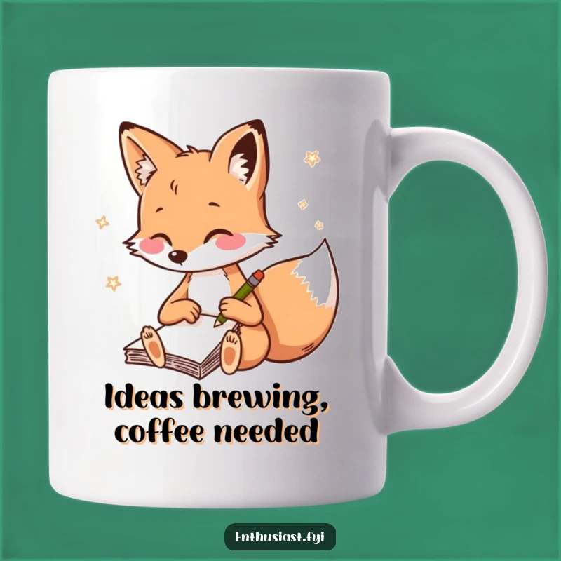 Funny Fox Sketching Mug - Creative Artist Gift for Fox Lovers
