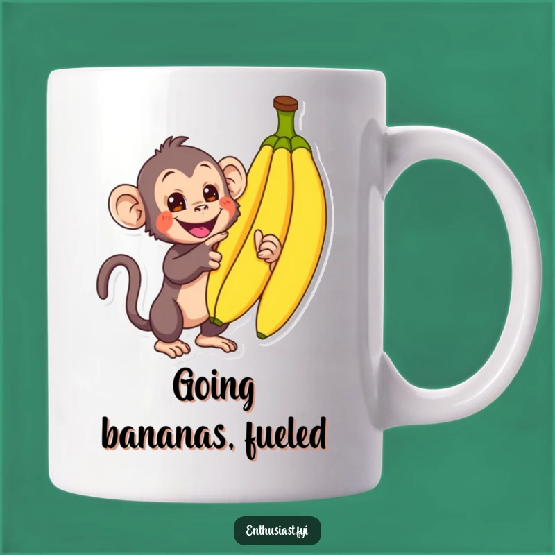 Funny Monkey Banana Mug: Enthusiastic Primate Treat Gift