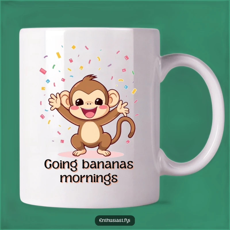 Funny Monkey Confetti Mug: Start Your Day with Primate Party Vibes!