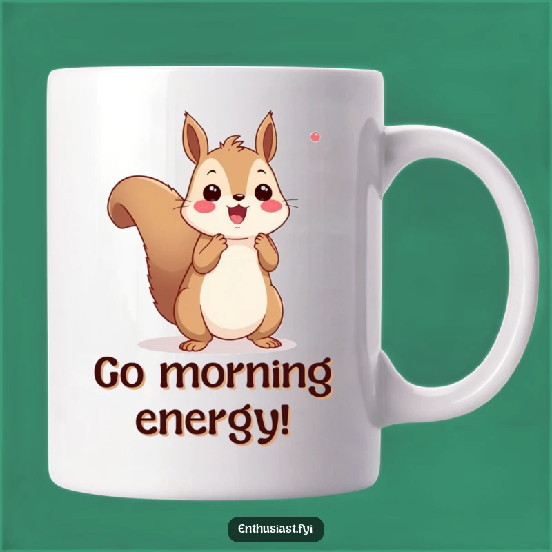 Funny Squirrel Cheering Mug: A Hilarious Gift for Sports Fans and Energetic Souls
