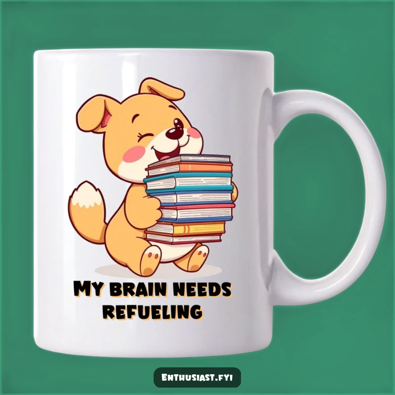 Funny Dog Book Lover Mug: A Happy Pup Holding Books, Perfect Funny Gift for Avid Readers