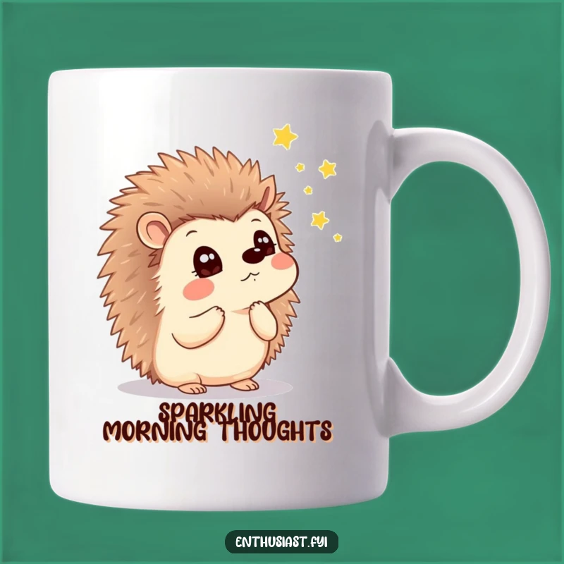 Funny Hedgehog Firefly Mug: Wondering Gaze, Perfect Gift for Nature Lovers