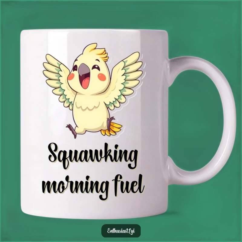 Funny Parrot Squawk Mug: Enthusiastic Avian Celebration Gift