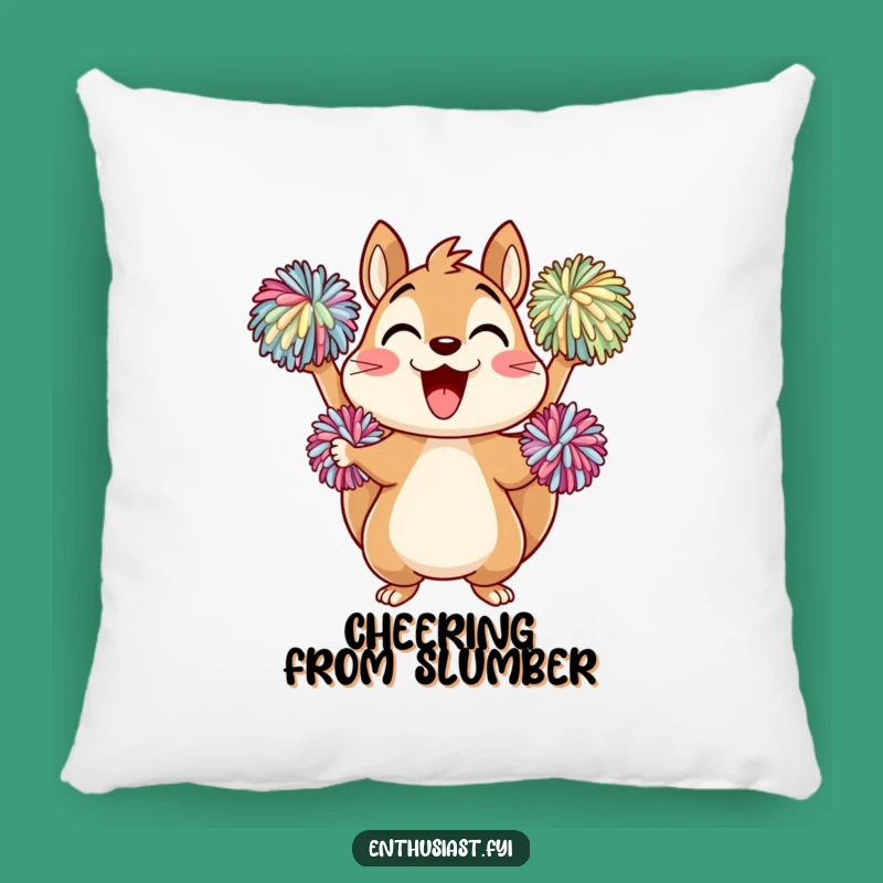 Funny Cheering Squirrel Pillow: Cozy Support and Fun, Adorable Funny Gift