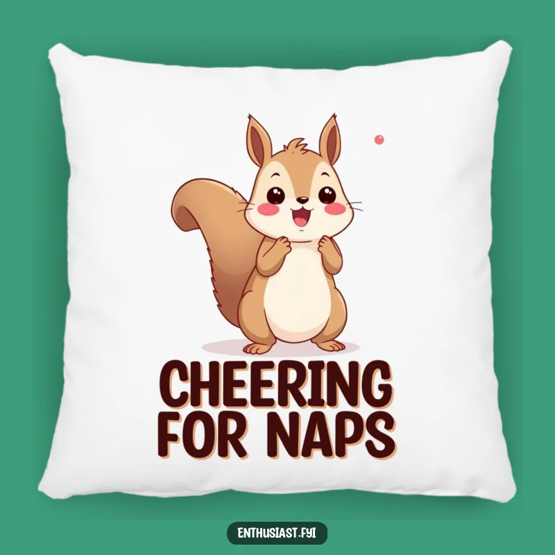 Cozy Funny Squirrel Cheering Pillow: Add Comfort and Spirited Whimsy