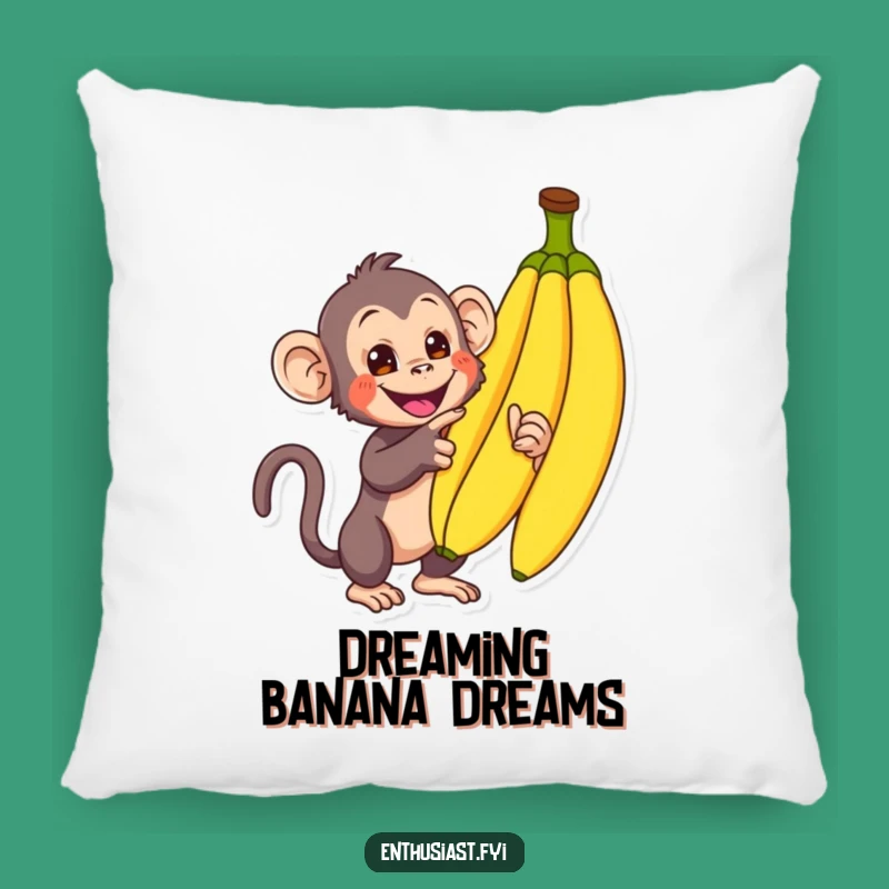 Funny Monkey Banana Pillow: Cozy Enthusiastic Primate Comfort Gift