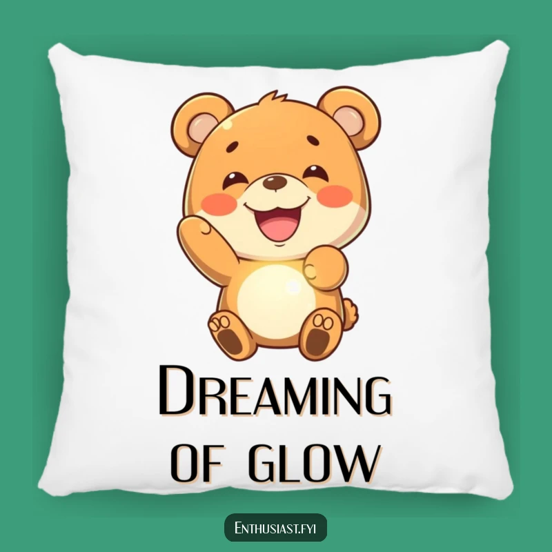 Funny Bear Grin Pillow: Glowing Joy Comfort: Perfect Gift!