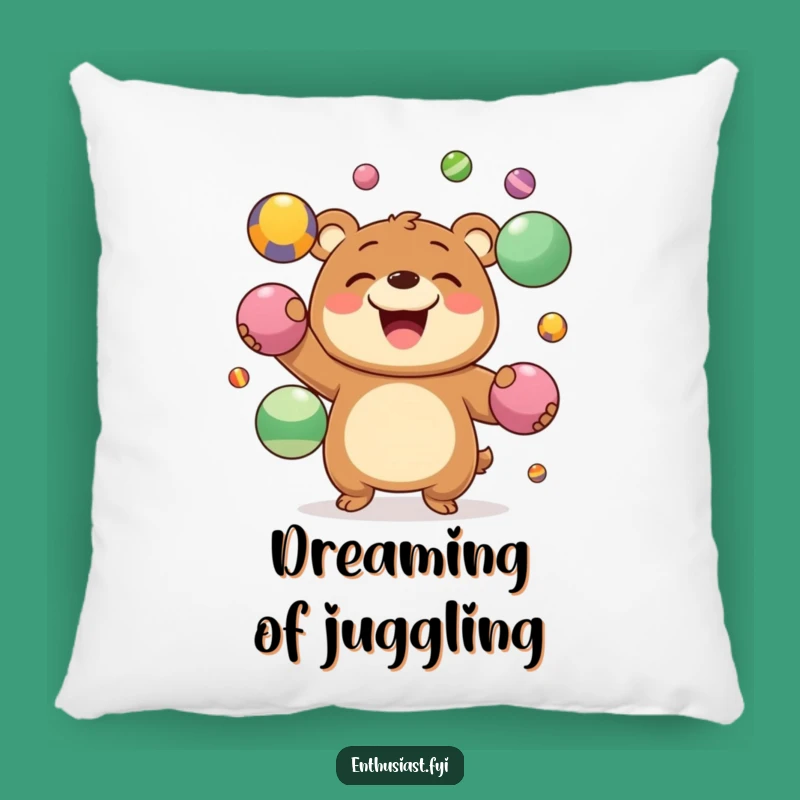 Funny Pillow: Juggling Bear Comfort, Hilarious Accent for Bear Lovers