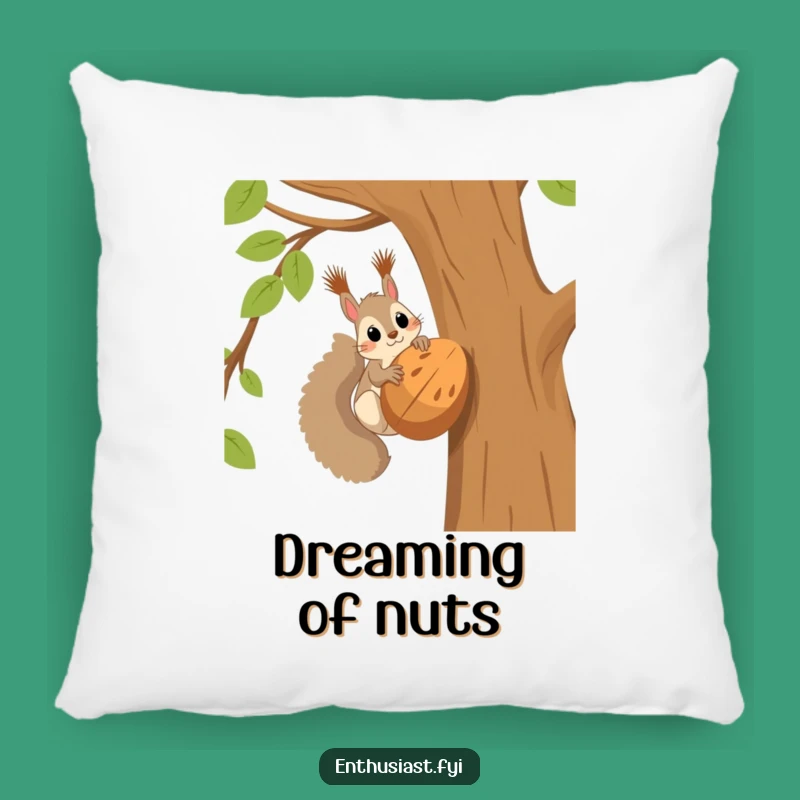 Funny Squirrel Nut Pillow: Cozy Up with Woodland Humor!