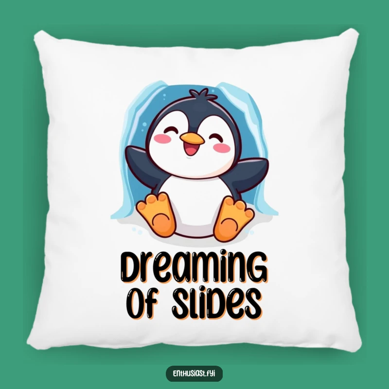 Funny Penguin Slide Pillow: Cozy Character Comfort, Charming Accent for Winter Lovers