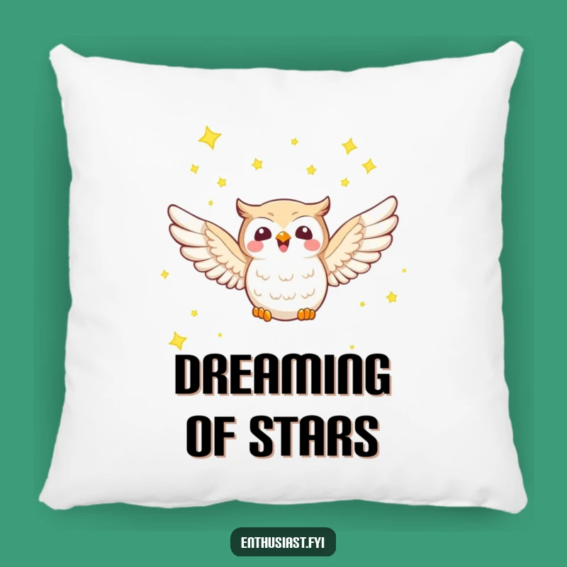 Funny Owl Stars Pillow: Cozy Character Comfort, Charming Accent for Dreamers