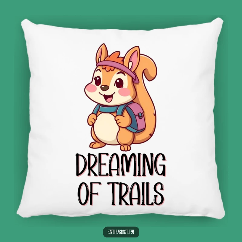Funny Squirrel Explorer Pillow: Snuggle Up with Your Adventure Buddy