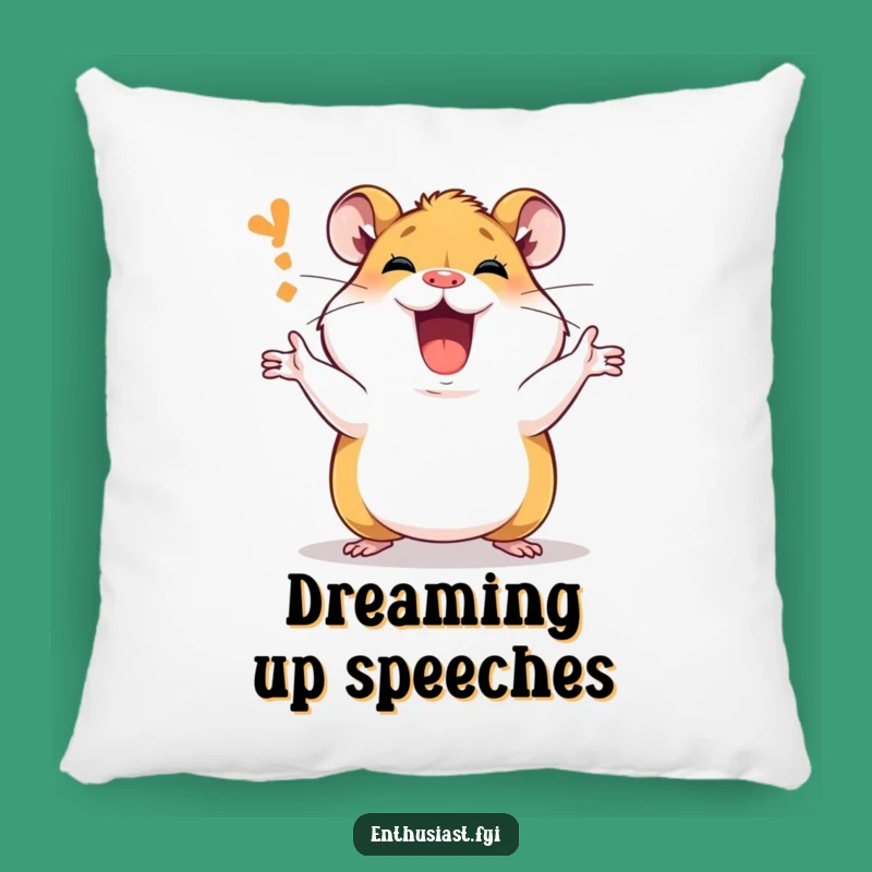 Funny Hamster Pillow: Passionate Explainer - Comfy Conversation Gift!