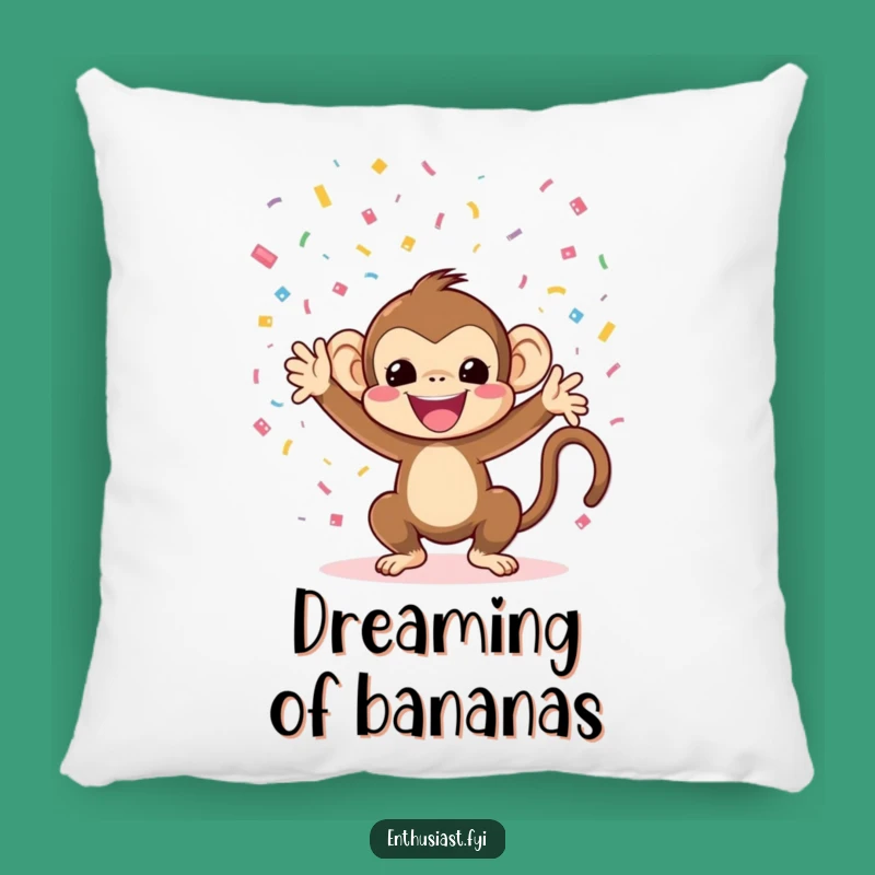 Funny Monkey Confetti Pillow: Cuddle Up with Festive Fun!
