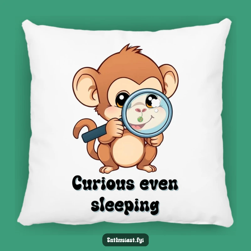 Funny Monkey Detail Pillow: Cozy Curiosity Accent, Adorable & Thoughtful Funny Gift for Explorers
