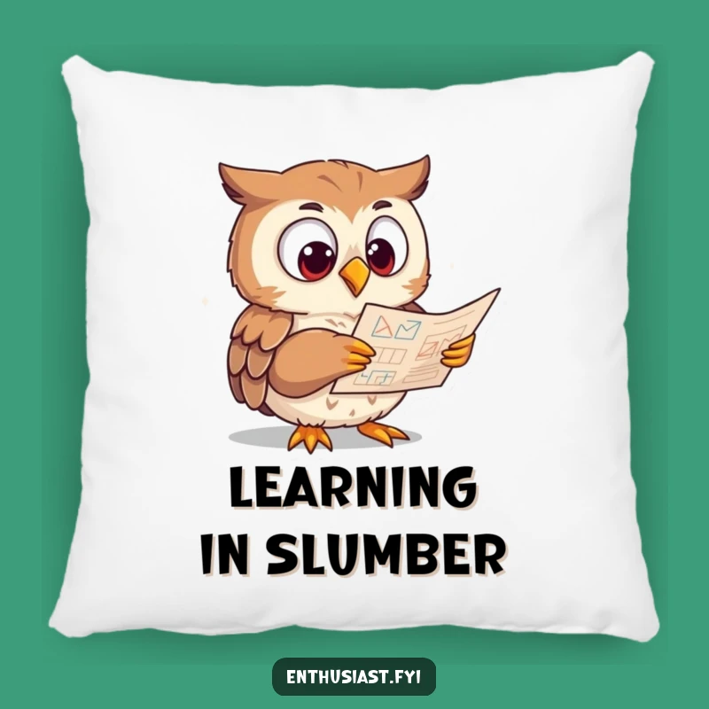 Funny Pillow: Study Owl Comfort, Hilarious Accent for Bookworms