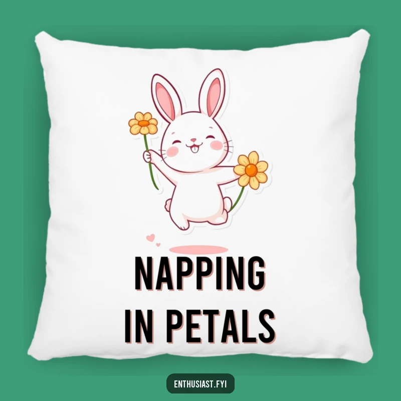 Funny Rabbit Flower Pillow - Comfy & Humorous Decorative Gift!